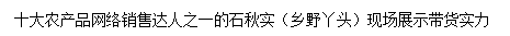 文本框: 十大农产品网络销售达人之一的石秋实（乡野丫头）现场展示带货实力